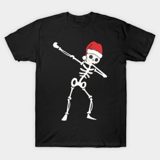 Funny Christmas Dabbing Skeleton T-Shirt